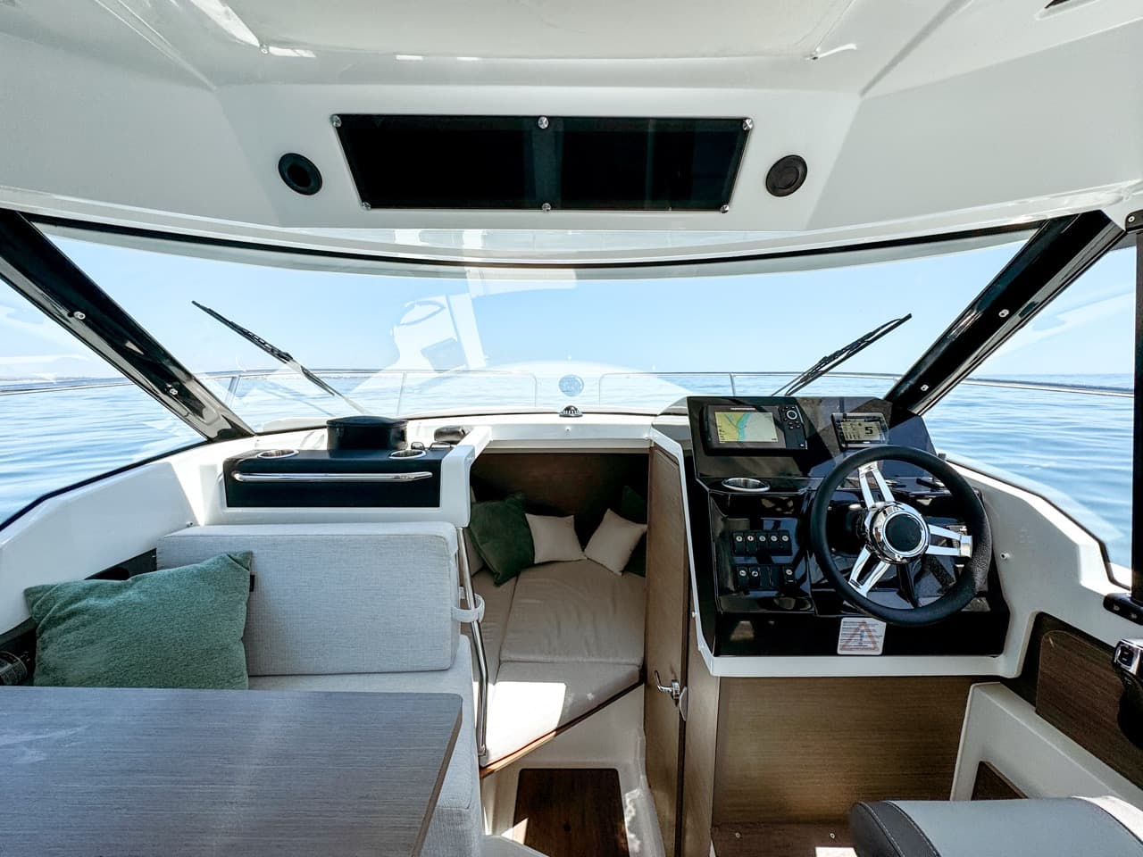 Helm and cockpit of the Nautivent vessel